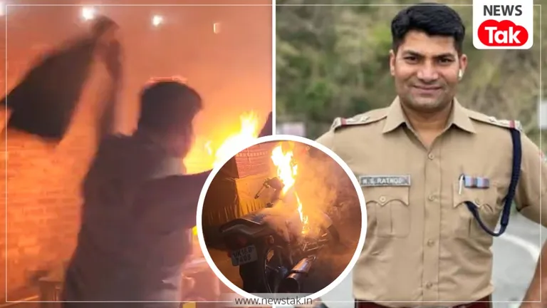 विकासनगर: बवाल के बीच धू-धू कर जली पेट्रोल से भरी बाइक, SHO नरेश राठौर ने जो किया, बहादुरी का वीडियो कैमरे में हुआ कैद हिंसा के बीच पुलिस की बहादुरी आई सामने