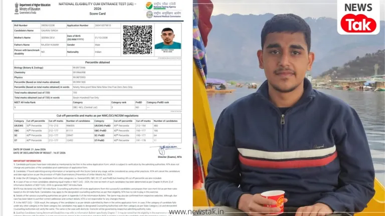 Neet Success Story: फौजी के बेटे गौरव सिंह ने लहराया परचम, नीट परीक्षा में हासिल की देश में 9वीं रैंक neet ug