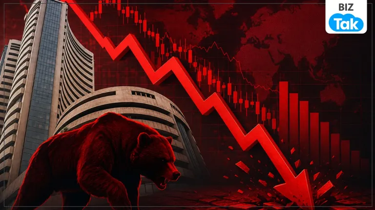 Share Market Crash: IT और Pharma शेयरों में भारी बिकवाली, 600 अंक से ज्यादा टूटा Sensex. जानिए बाजार में गिरावट की 3 बड़ी वजह NewsTak