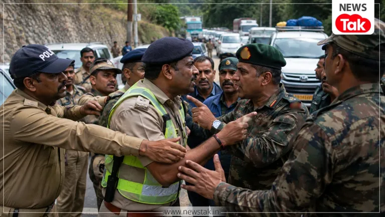 बद्रीनाथ धाम में कांवड़ यात्रा के दौरान पुलिस और सेना आमने-सामने, मेजर समेत 15 जवानों पर FIR दर्ज, जानिए क्या है पूरा विवाद! बद्रीनाथ धाम में मेजर और होमगार्ड के बीच बहस से शुरू हुआ विवाद (Image - AI Generated)