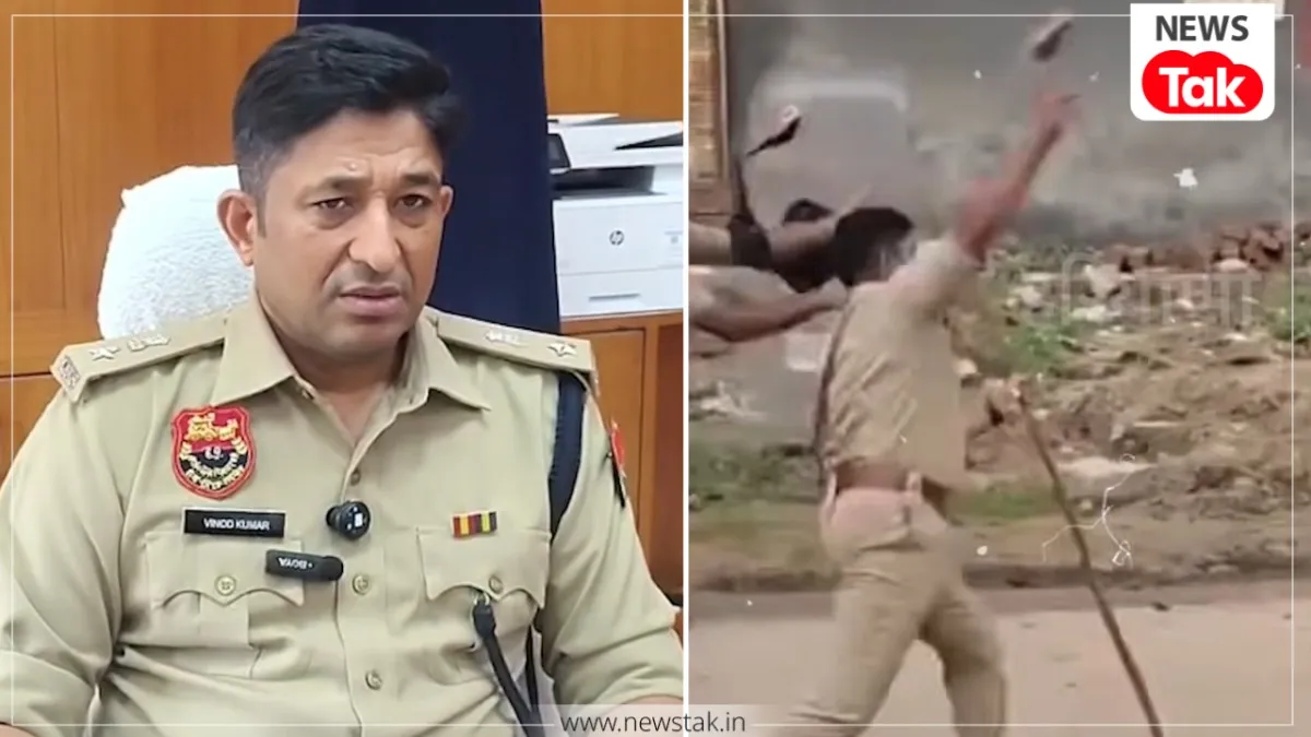 हांसी SP का प्रदर्शनकारियों पर कथित तौर पर पत्थर फेंकने का वीडियो वायरल