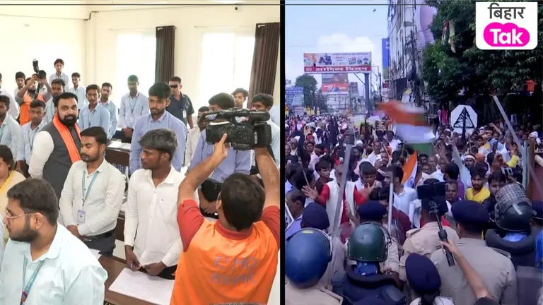 एक तरफ CM Samrat का विद्यार्थी सहयोग शिविर, दूसरी तरफ सड़कों पर छात्र आंदोलन Patna Student Protest