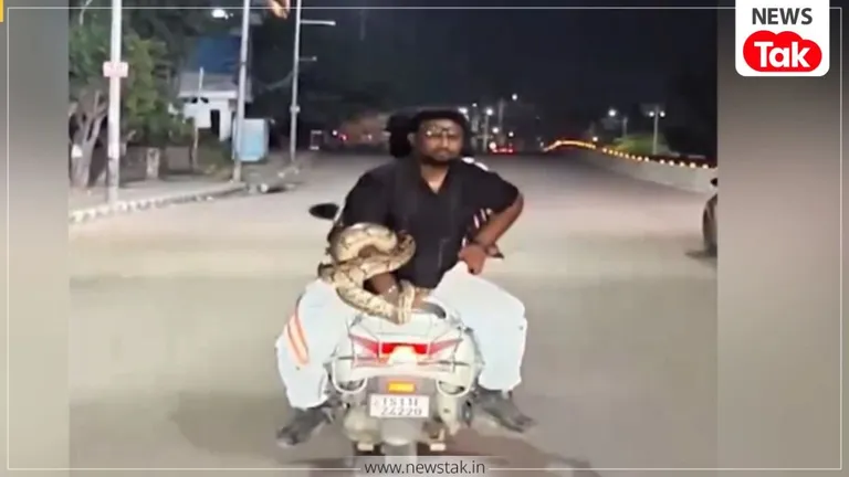 हैदराबाद में IT पार्क के बाहर निकला विशाल अजगर, कंधे पर लादकर ले गया युवक, वीडियो कर देगा हैरान हैदराबाद का वायरल वीडियो