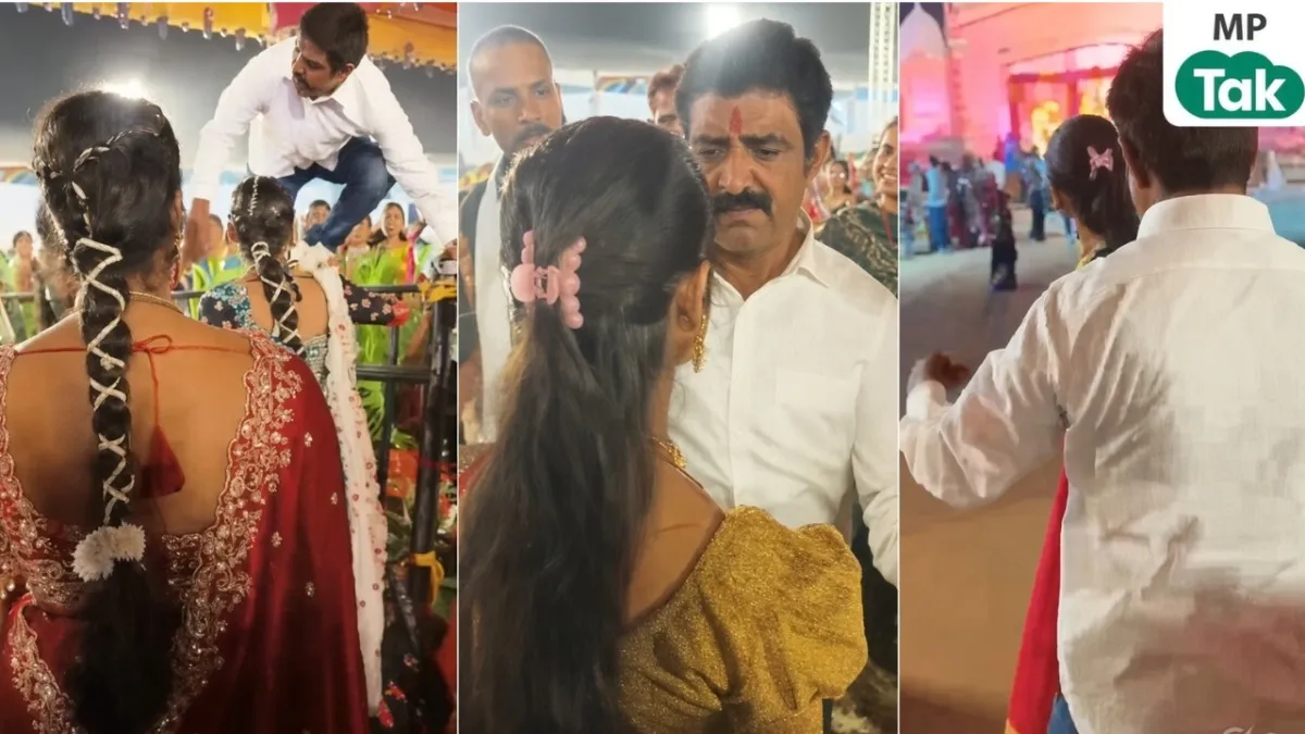 Indore के गरबा पंडाल में ‘मुझे हाथ मत लगाना’ कहती रही बच्ची, फिर भी धक्के देते रहे BJP नेता, वीडियो वायरल ! नवरात्रि में नारी सम्मान पर सवाल! बच्ची मना करती रही, BJP नेता धक्का देते रहे