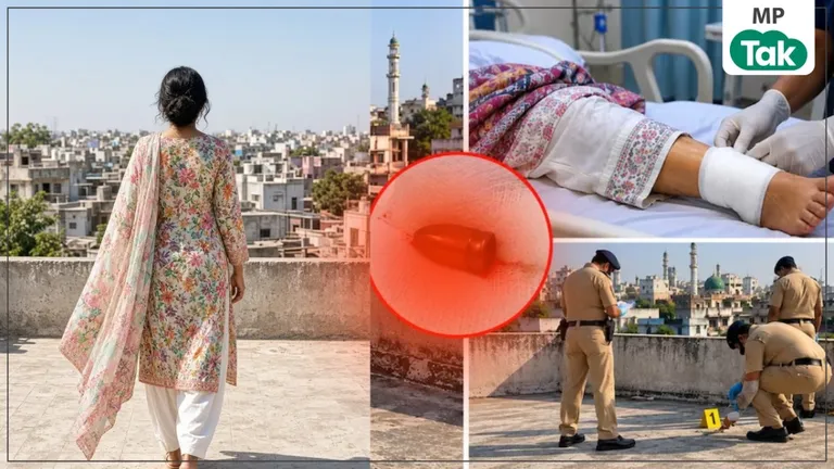 भोपाल में छत पर टहल रही थी सायरा खान, अचानक चली गोली पैर में आकर लगी, लेकिन गोली चलाई किसने..? पांचवीं मंजिल पर टहल रही थी सायरा खान, अचानक गोली लगने से मचा हड़कंप