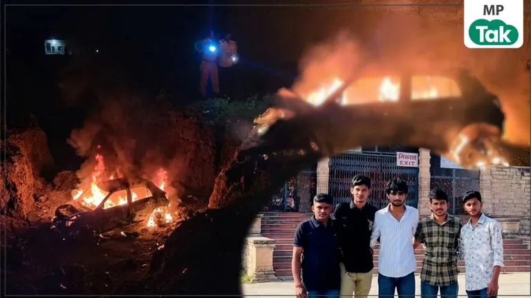 धार में खौफनाक हादसा, सांवरिया सेठ के दर्शन कर लौट रहे 4 दोस्तों की कार में जलने से मौत, मचा हड़कंप धार में दर्दनाक सड़क हादसा