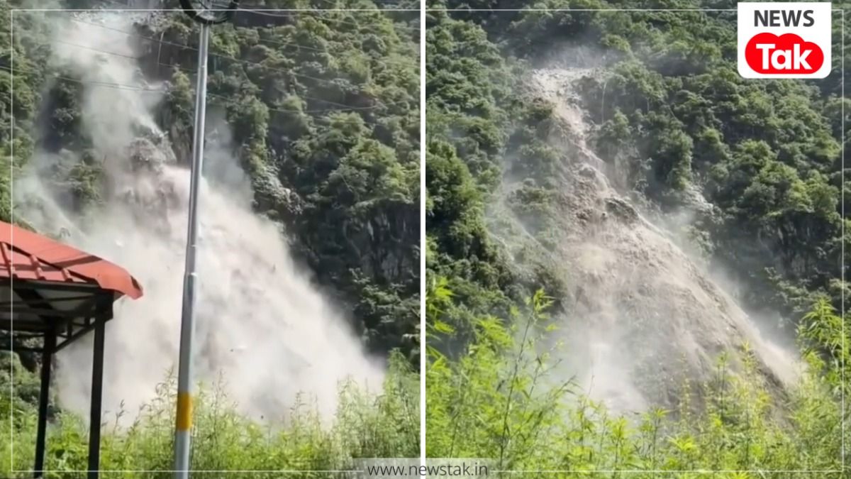 Karnprayag landslide video