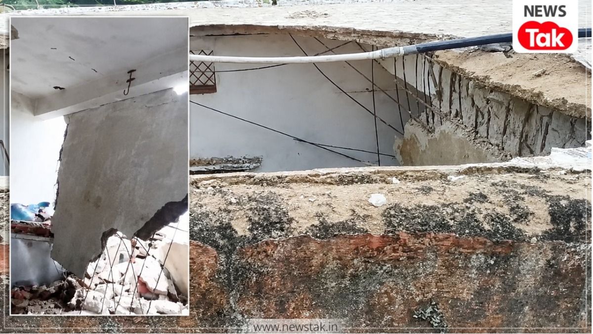 Video: Classroom roof collapses at a school in Dungarpur; 120 children have a narrow escape.