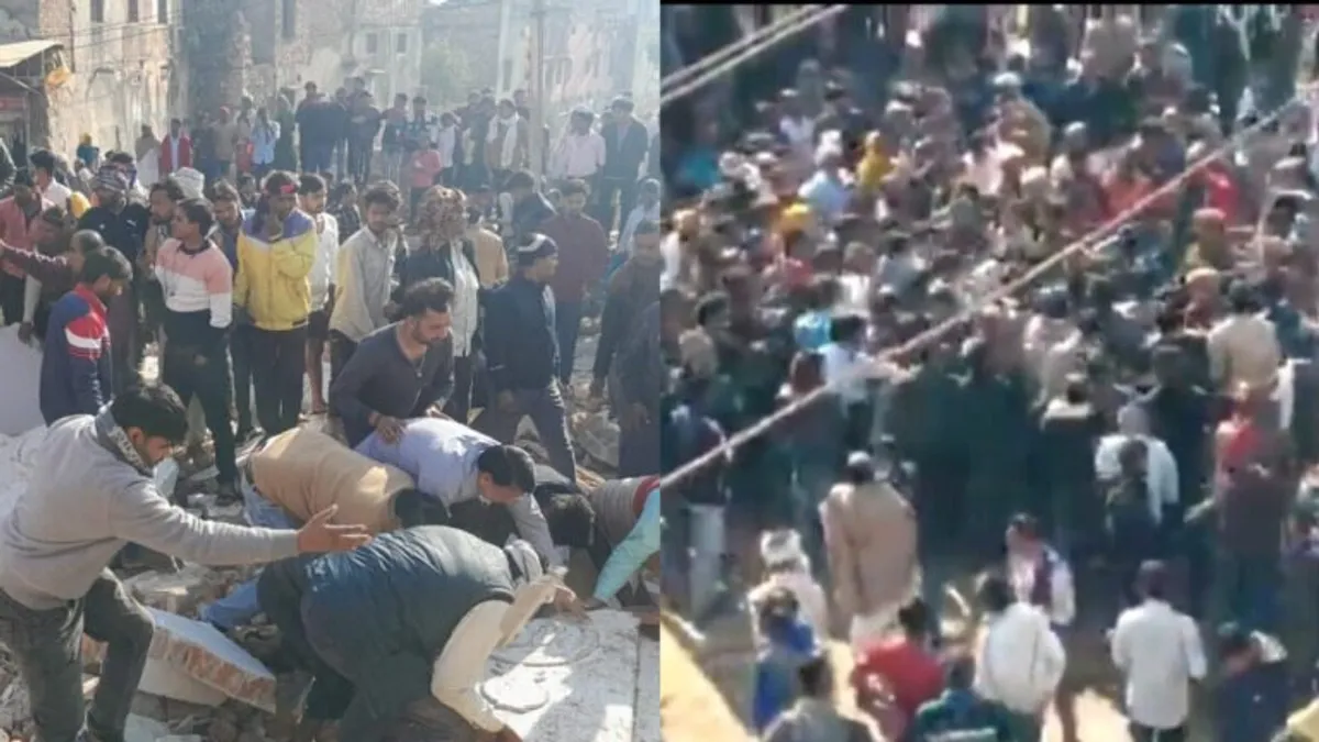 करौली: शिव मंदिर गिरने से महिला की मौत, जमा भीड़ पर पुलिस ने किया लाठीचार्ज, बीजेपी नेता गिरफ्तार NewsTak