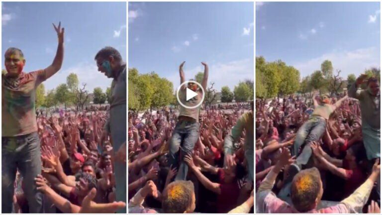 Video: होली पर जमकर थिरके IG अजय लांबा और SP विकास शर्मा, जवानों के कंधे पर लेट कर किया डांस, देखें NewsTak