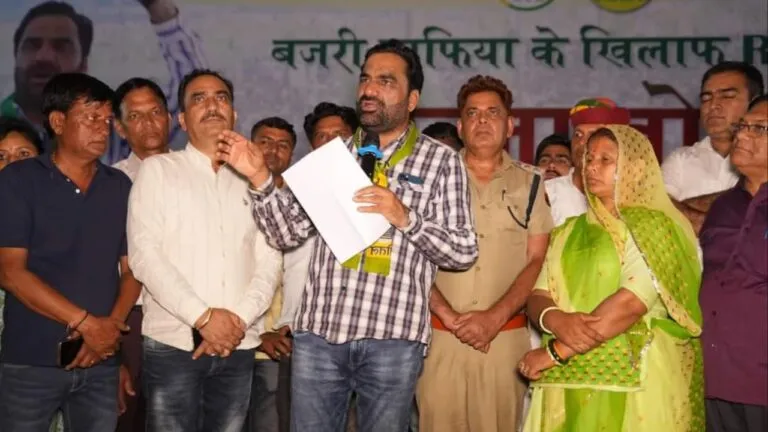 बजरी माफिया के खिलाफ आरएलपी का प्रदर्शन, सुबह पांच बजे तक हजारों समर्थकों के साथ डटे रहे बेनीवाल