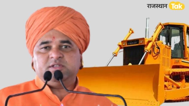 तिजारा से मिला टिकट मिलने के बाद सांसद बाबा बालक नाथ ने बुलडोजर से किया किया चुनाव प्रचार NewsTak