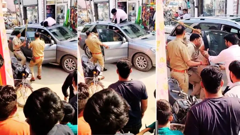 शराब पीकर तेज रफ्तार में चला रहा था कार, पुलिस ने कर दी ऐसी हरकत कि वायरल हो गया वीडियो