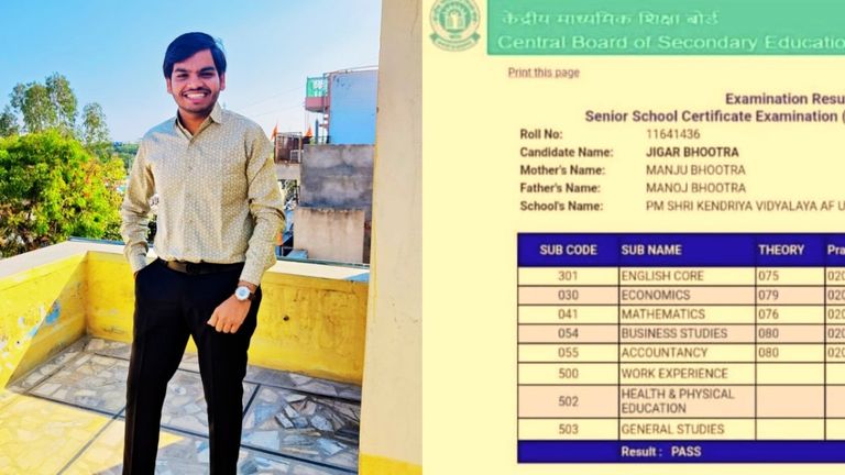 CBSE Result 2024 Topper: 12th में बाड़मेर के जिगर भूतडा ने किया कमाल! मार्कशीट देखकर हैरान रह जाएंगे आप cbse topper jigar bhootra