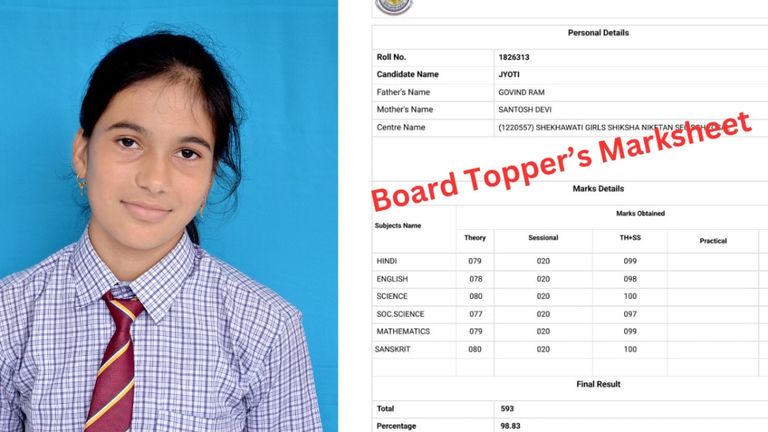 RBSE 10th Result 2024 Topper: सीकर की ज्योति ने गजब कर दिया, सामने आई मार्कशीट के नंबर चौंकाने वाले NewsTak