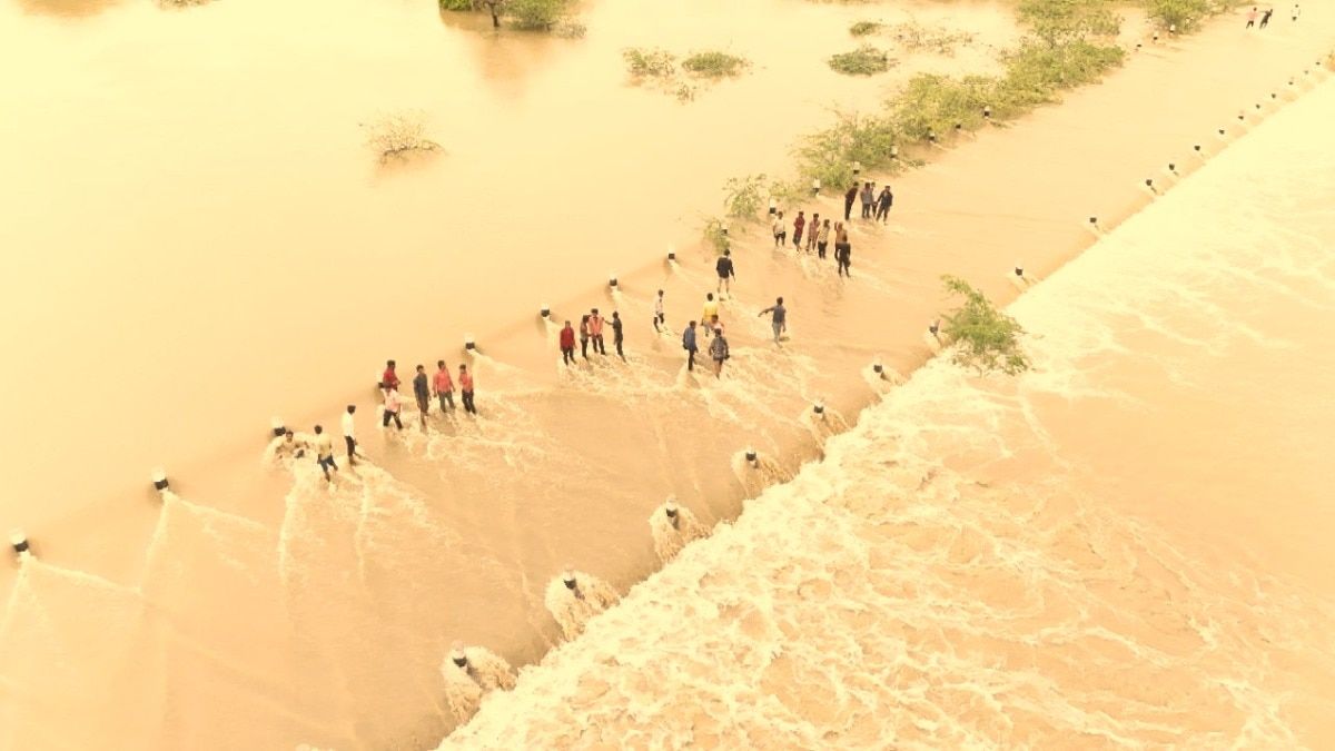 Rajasthan: रेगिस्तान में सूखी पड़ी नदी में पानी देख नाचने लगे ग्रामीण, पूजा करके ओढाई चुनरी NewsTak