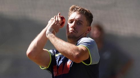 Australia's Cameron Green bowls Australia's Cameron Green bowls