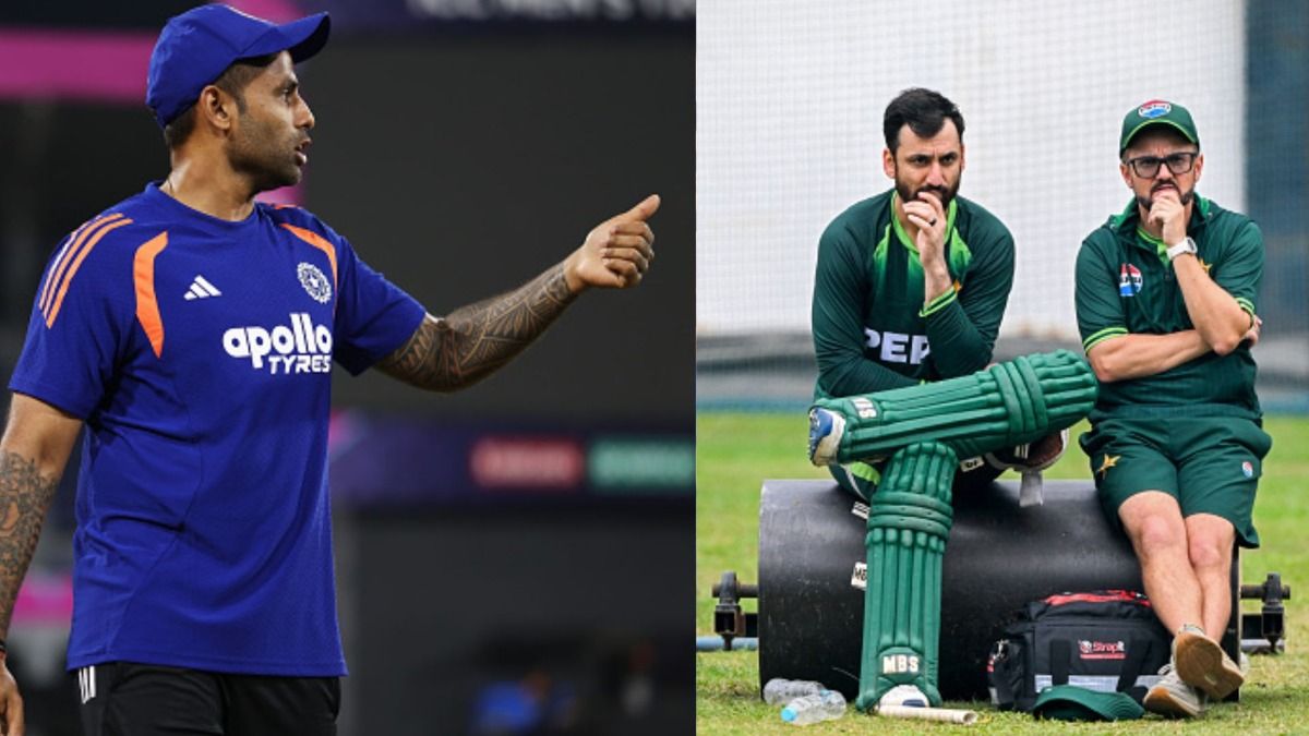 Suryakumar Yadav and Pakistan captain Salman Agha before the India-Pakistan match