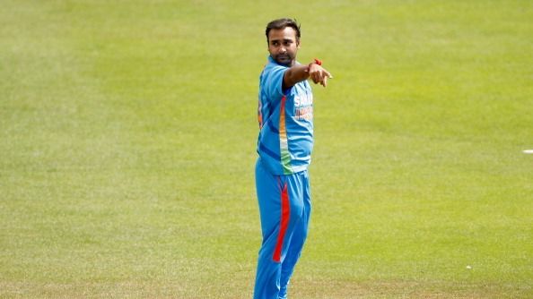 Amit Mishra of India gestures to his fielders