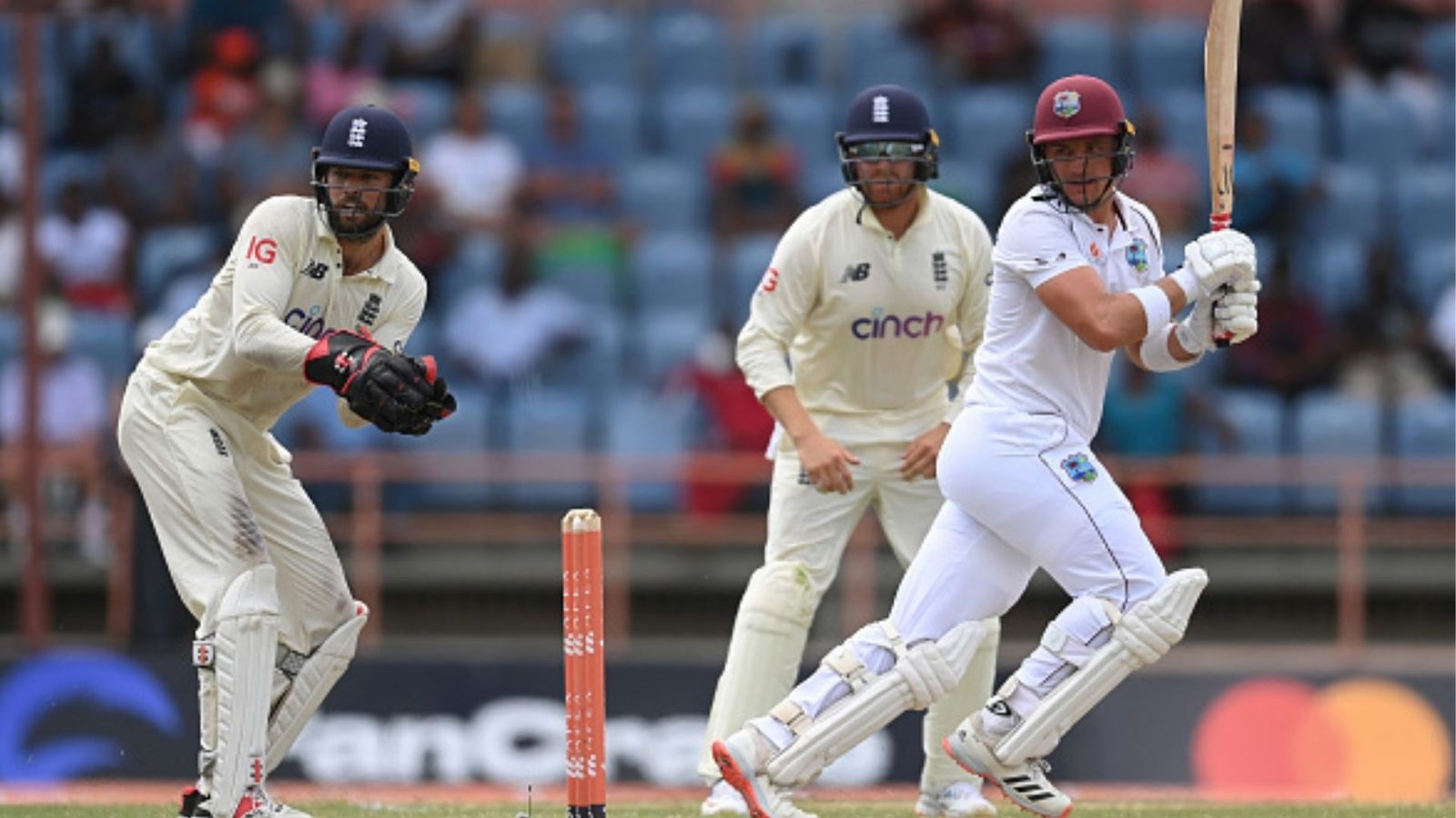 WI vs ENG: 95 रन पर वेस्टइंडीज ने गंवाए 6 विकेट, जोशुआ डा सिल्वा ने बचाई लाज, टीम के पास 28 रन की बढ़त WI vs ENG: 95 रन पर वेस्टइंडीज ने गंवाए 6 विकेट, जोशुआ डा सिल्वा ने बचाई लाज, टीम के पास 28 रन की बढ़त