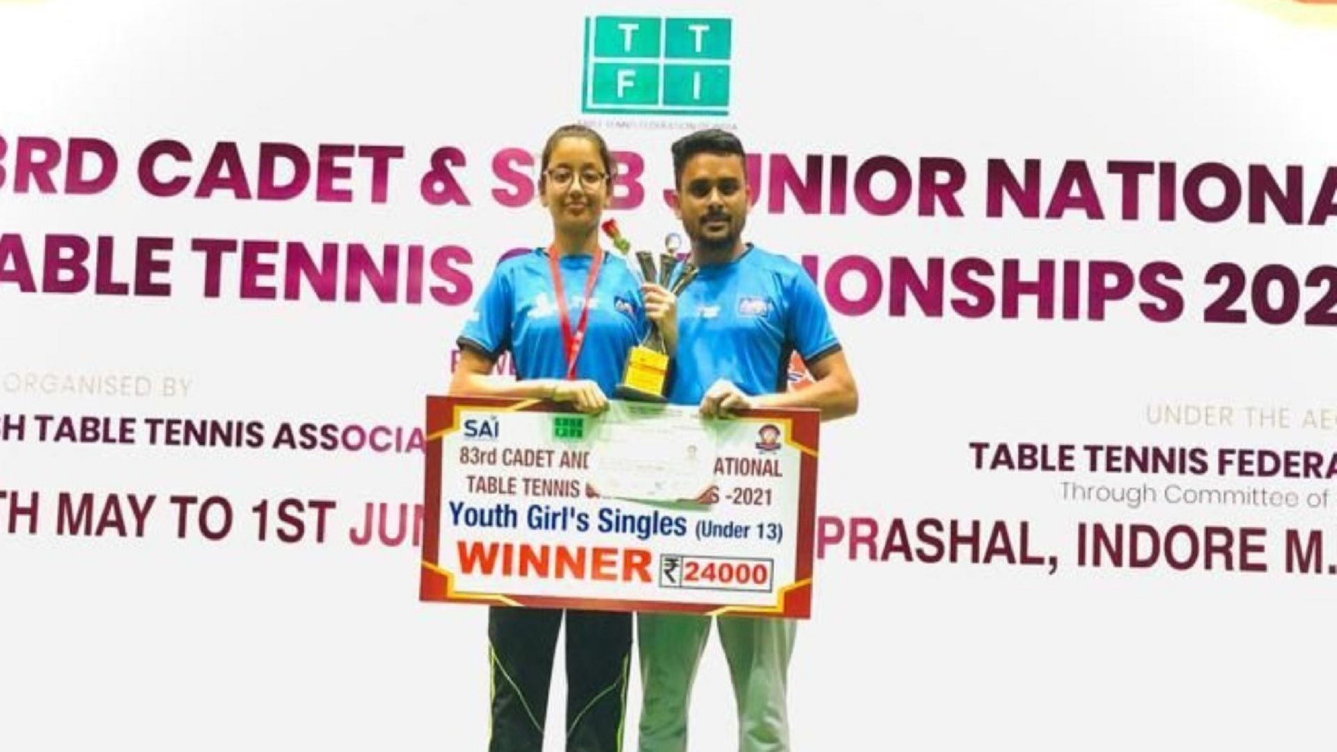 U-13 राष्ट्रीय टेबल टेनिस में प्रिशा गोयल ने लहराया परचम, कहा - 'पिता और कोच चट्टान की तरह रहे मेरे साथ'