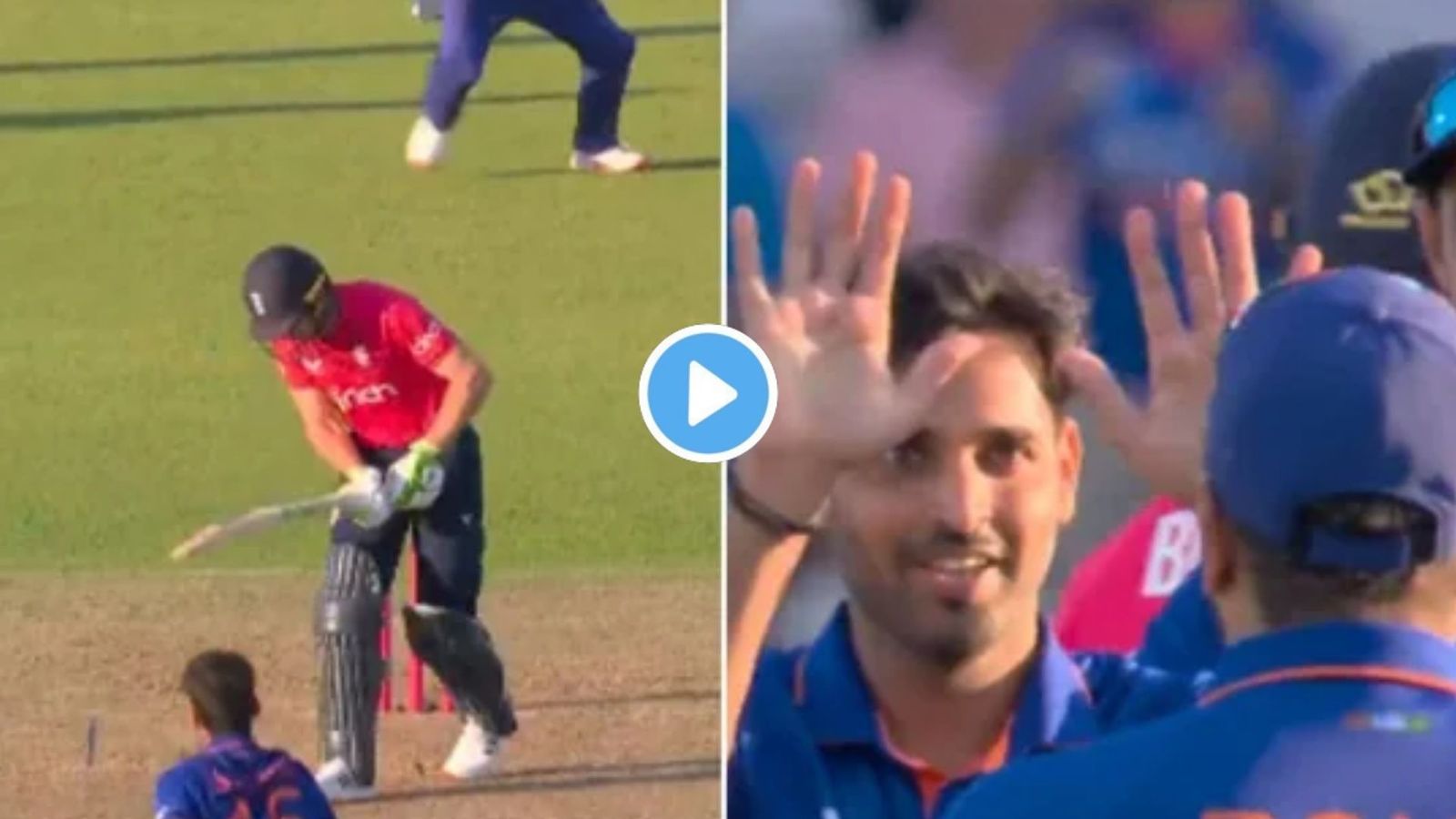 Ind vs Eng : भुवनेश्वर की घातक इनस्विंग पर कैसे बोल्ड हुए बटलर, बतौर कप्तान लगा 'कलंक', Video हुआ वायरल  Ind vs Eng : भुवनेश्वर की घातक इनस्विंग पर कैसे बोल्ड हुए बटलर, बतौर कप्तान लगा 'कलंक', Video हुआ वायरल