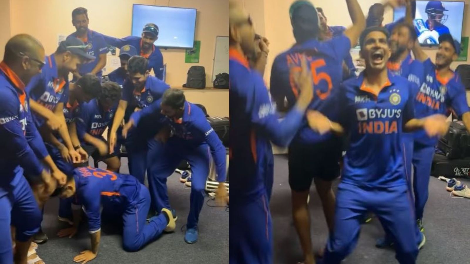 सीरीज जीत के बाद भारतीय खिलाड़ियों ने किया काला चश्मा पर जबरदस्त डांस, वायरल हुआ VIDEO सीरीज जीत के बाद भारतीय खिलाड़ियों ने किया काला चश्मा पर जबरदस्त डांस, वायरल हुआ VIDEO