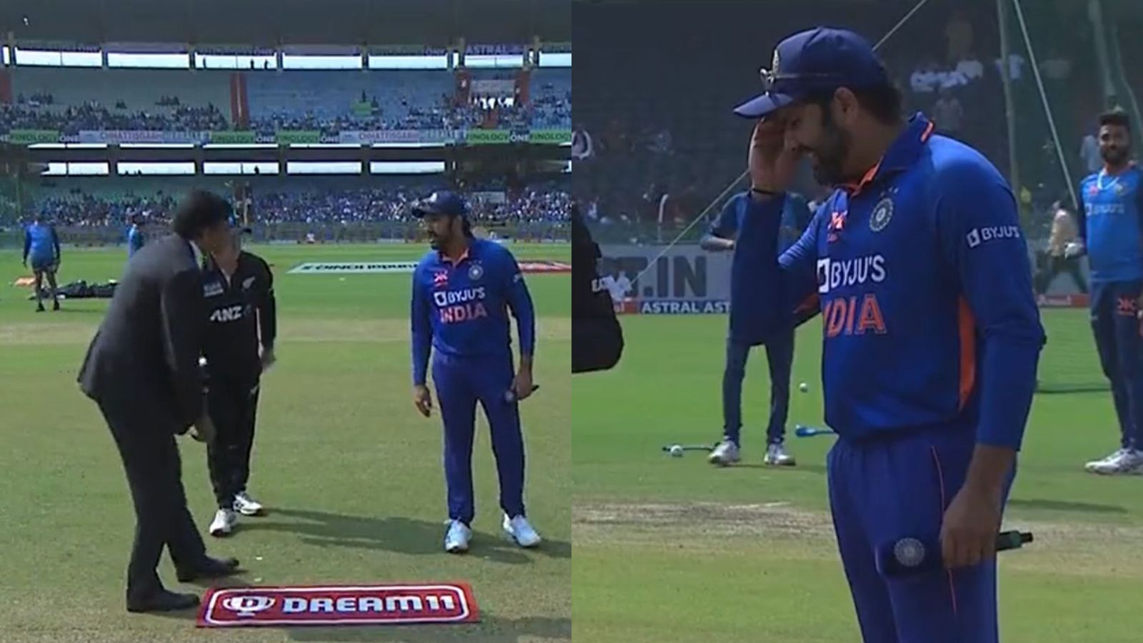 IND vs NZ : रोहित शर्मा की हुई जगहंसाई, टॉस जीतने के बाद बाद भूल गए बैटिंग चुने या बॉलिंग, देखें Video IND vs NZ : रोहित शर्मा की हुई जगहंसाई, टॉस जीतने के बाद बाद भूल गए बैटिंग चुने या बॉलिंग, देखें Video