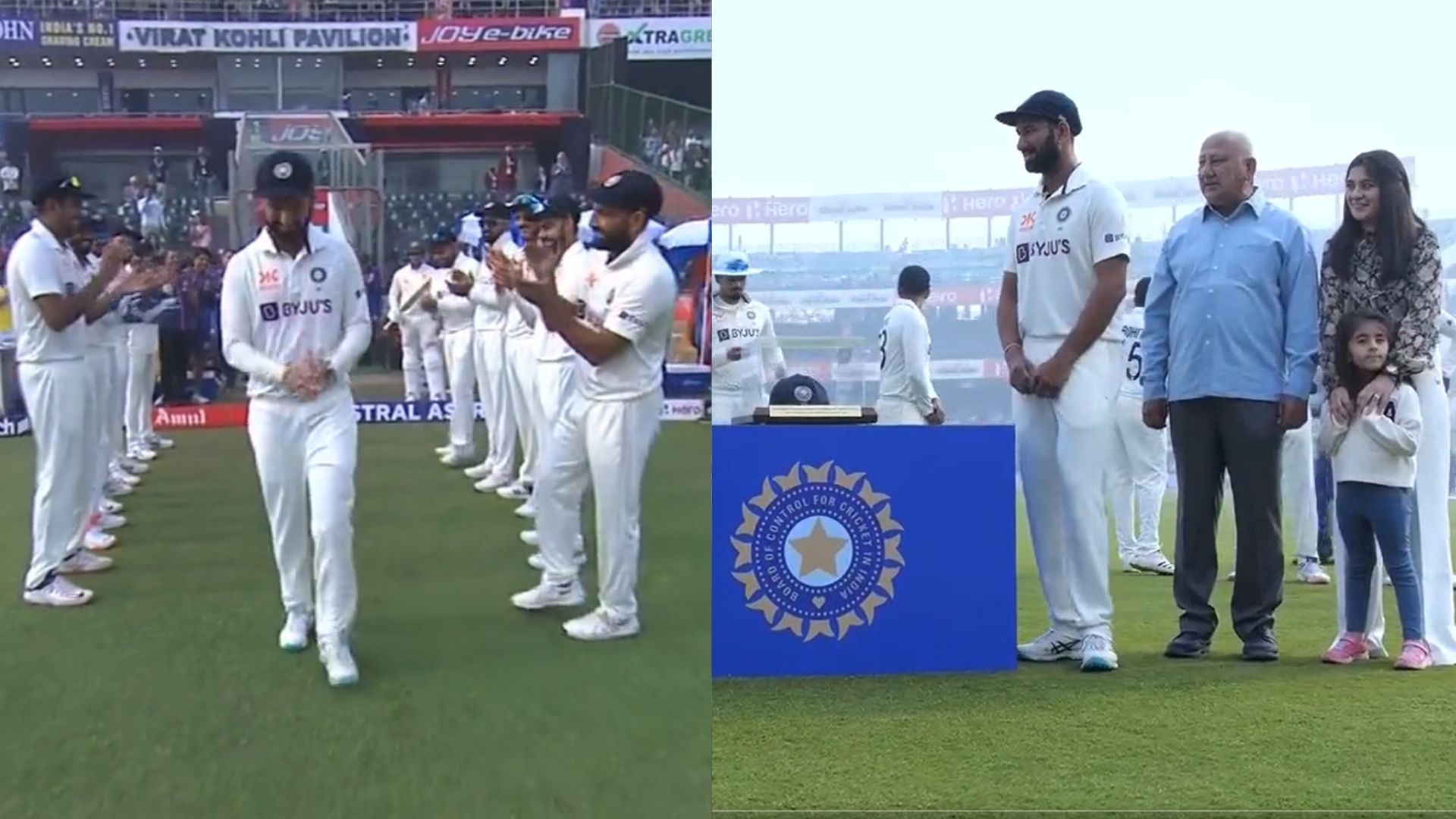 IND vs AUS : पुजारा को 100वें टेस्ट मैच में टीम इंडिया ने गार्ड ऑफ ऑनर से किया सम्मानित, गावस्कर से भी मिला गिफ्ट, देखें Video IND vs AUS : पुजारा को 100वें टेस्ट मैच में टीम इंडिया ने गार्ड ऑफ ऑनर से किया सम्मानित, गावस्कर से भी मिला गिफ्ट, देखें Video