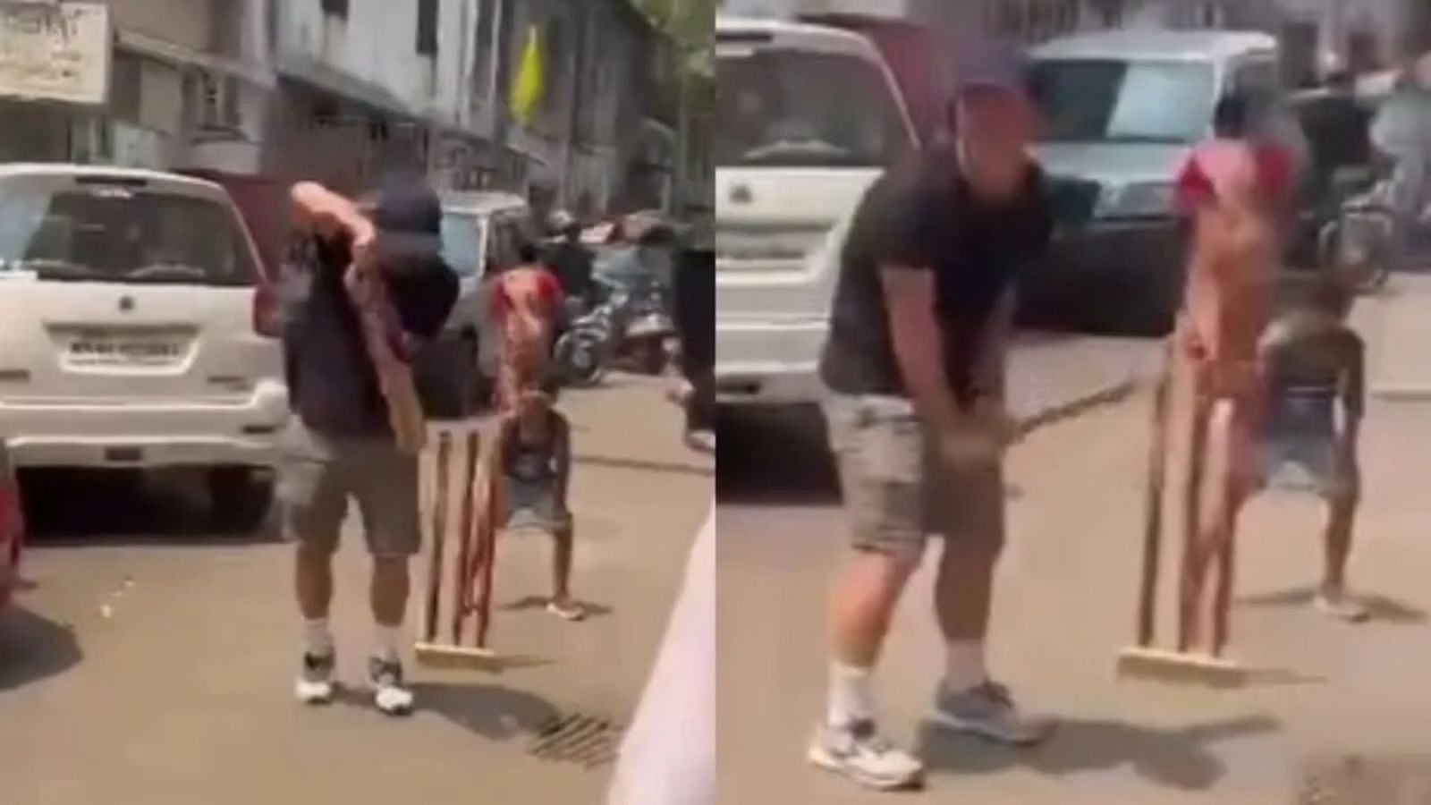 भारत में गली क्रिकेट खेलते नजर आए डेविड वॉर्नर, प्लास्टिक गेंद पर लगाया शानदार शॉट, देखें Video  भारत में गली क्रिकेट खेलते नजर आए डेविड वॉर्नर, प्लास्टिक गेंद पर लगाया शानदार शॉट, देखें Video