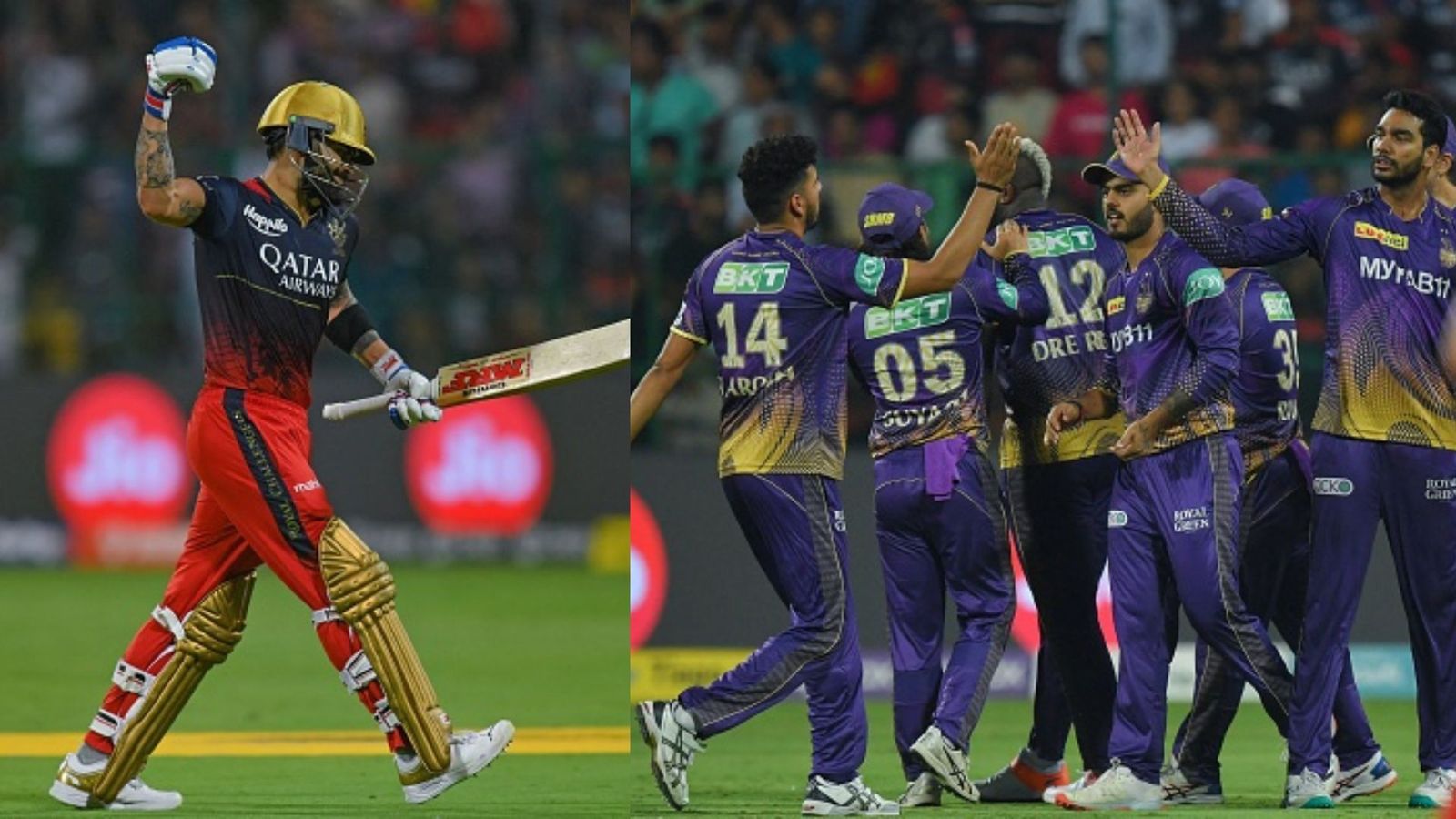 RCB vs KKR: 4 हार के बाद KKR ने चिन्नास्वामी में चखा जीत का स्वाद, RCB को 21 रन से चटाई धूल, KGF में अकेले कोहली के बल्ले ने भरी हुंकार RCB vs KKR: 4 हार के बाद KKR ने चिन्नास्वामी में चखा जीत का स्वाद, RCB को 21 रन से चटाई धूल, KGF में अकेले कोहली के बल्ले ने भरी हुंकार