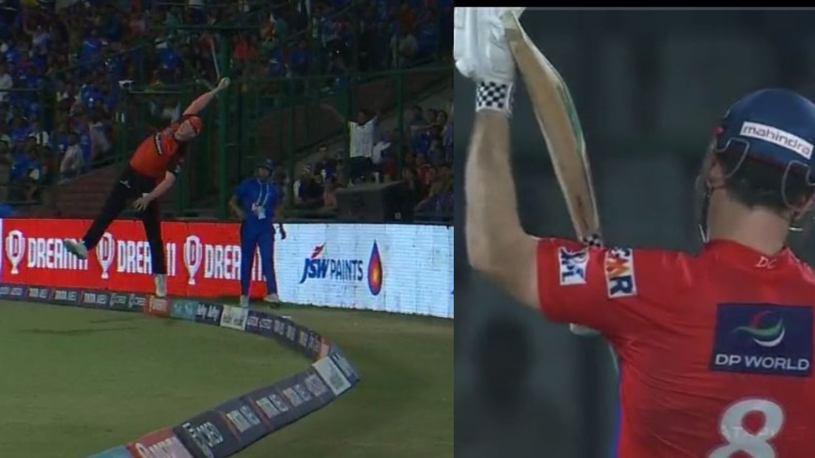 DC vs SRH: सवा 13 करोड़ के खिलाड़ी की बाउंड्री पर कैच लपकने की हैरतअंगेज कोशिश, विरोधी ने भी बजाई ताली, Video कर देगा हैरान! DC vs SRH: सवा 13 करोड़ के खिलाड़ी की बाउंड्री पर कैच लपकने की हैरतअंगेज कोशिश, विरोधी ने भी बजाई ताली, Video कर देगा हैरान!