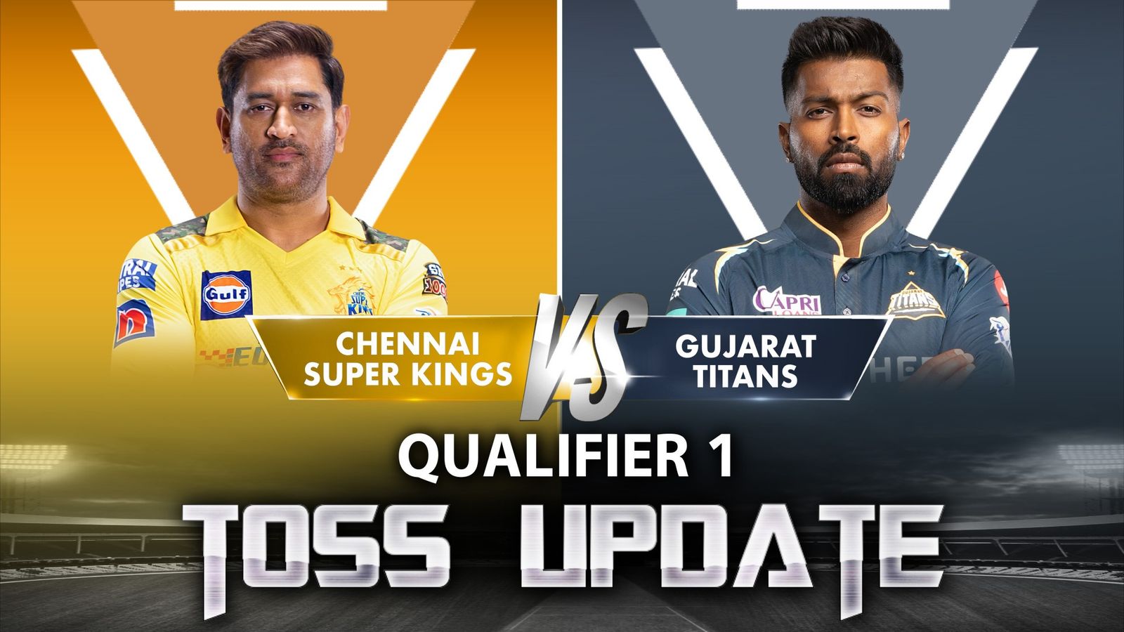 GT vs CSK: गुजरात ने टॉस जीतकर चेन्नई को दी बैटिंग, हार्दिक ने उतारा नया तेज गेंदबाज, धोनी ने नहीं बदली टीम, देखिए प्लेइंग इलेवन GT vs CSK: गुजरात ने टॉस जीतकर चेन्नई को दी बैटिंग, हार्दिक ने उतारा नया तेज गेंदबाज, धोनी ने नहीं बदली टीम, देखिए प्लेइंग इलेवन