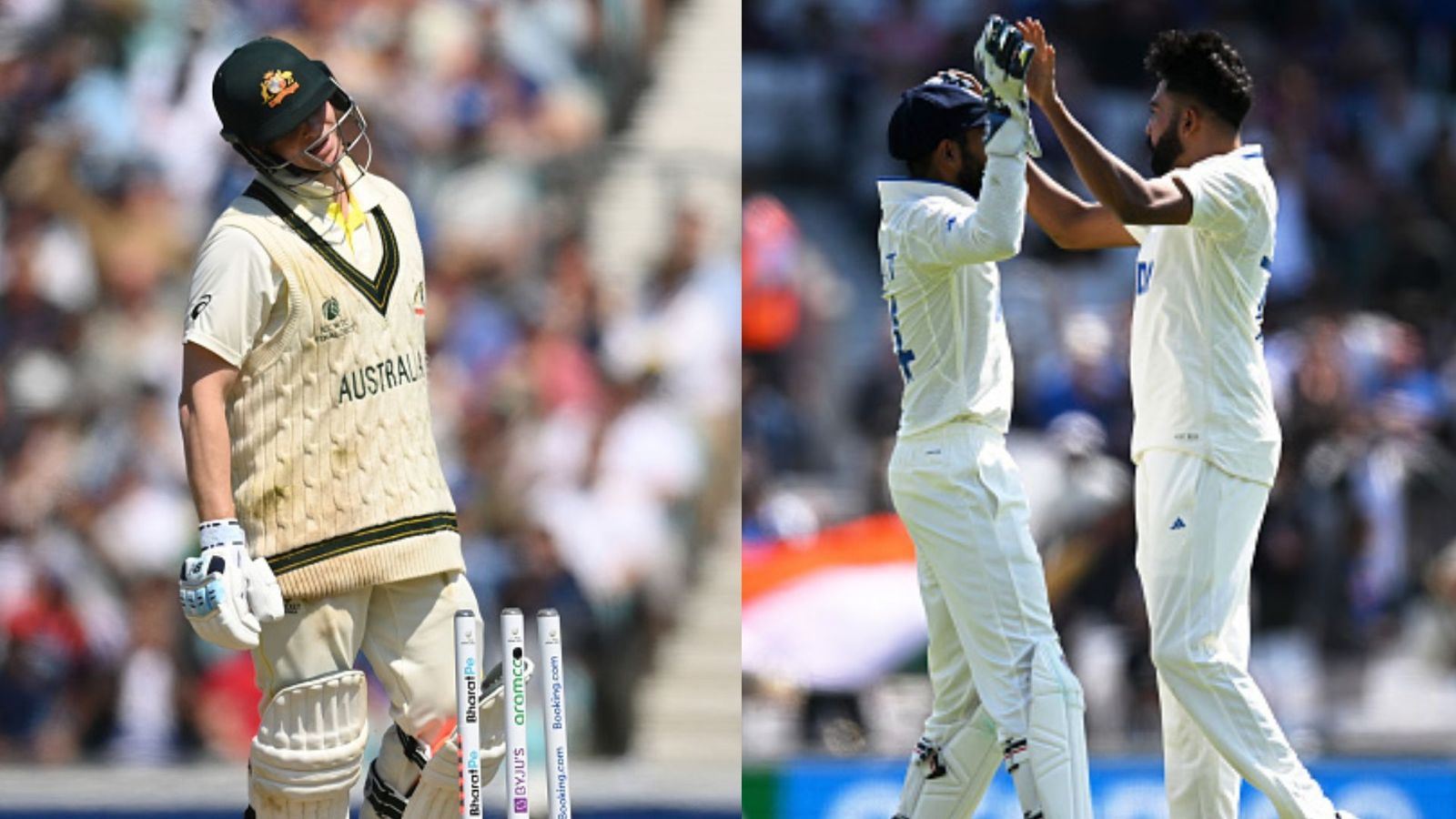 WTC Final : 42 गेंदों में 3 विकेट लेकर भारत ने की दमदार वापसी, स्मिथ को शार्दुल ने किया बोल्ड तो सिराज ने हेड को दिया चकमा, देखें Video  WTC Final : 42 गेंदों में 3 विकेट लेकर भारत ने की दमदार वापसी, स्मिथ को शार्दुल ने किया बोल्ड तो सिराज ने हेड को दिया चकमा, देखें Video