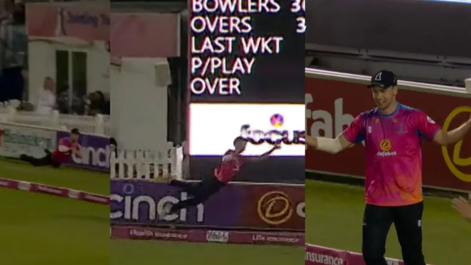 Superman Catch : बाउंड्री लाइन पर लगाई डाइव, एक हाथ से हवा में लपका हैरतअंगेज कैच, सभी हो गए हैरान! देखें Video