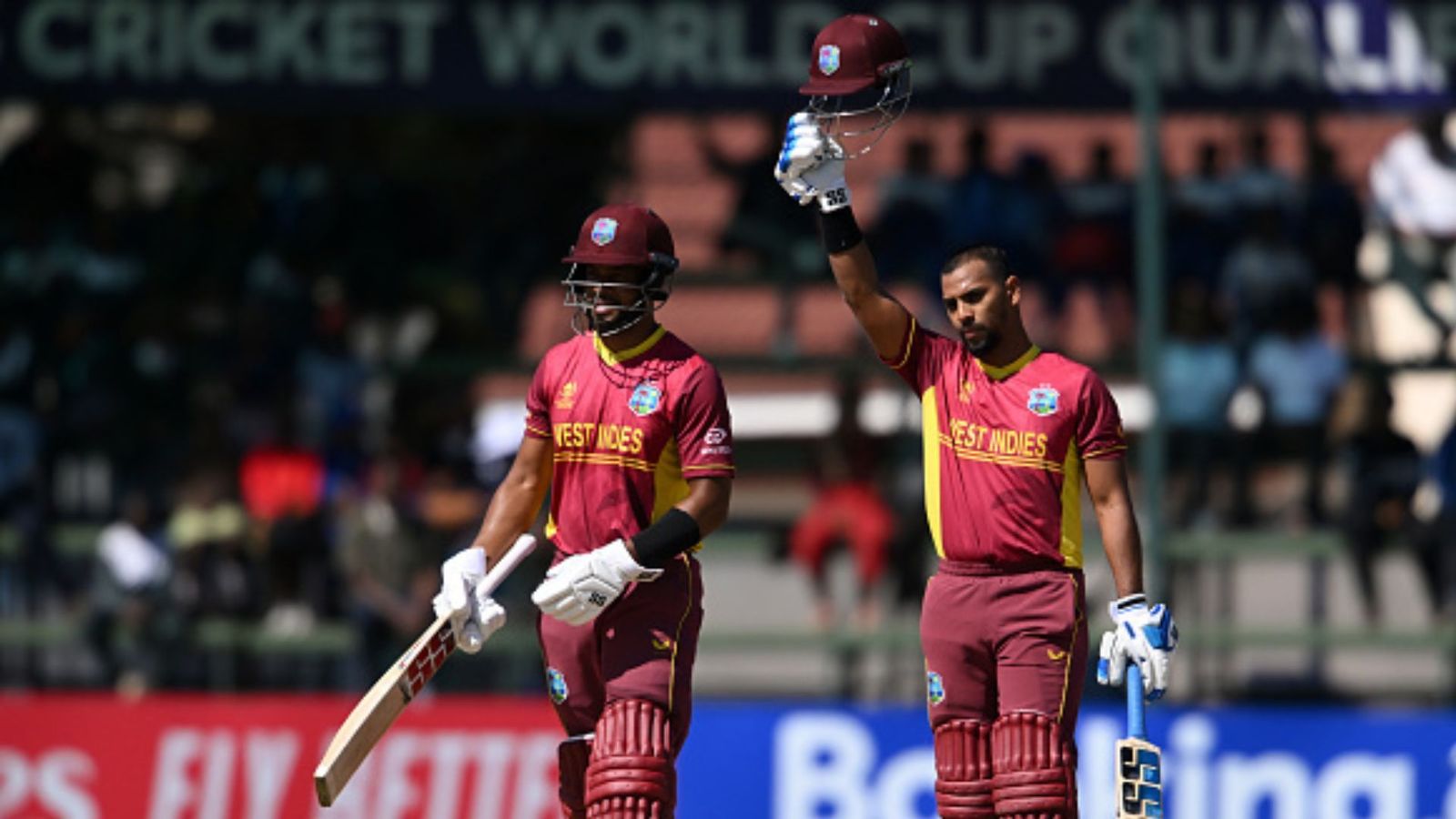 WC 2023 Qualifier : 55 रन पर गिरे 3 विकेट, फिर पूरन और हॉप दोनों ने उड़ाए शतक, 216 रनों की साझेदारी से रच डाला इतिहास WC 2023 Qualifier : 55 रन पर गिरे 3 विकेट, फिर पूरन और हॉप दोनों ने उड़ाए शतक, 216 रनों की साझेदारी से रच डाला इतिहास