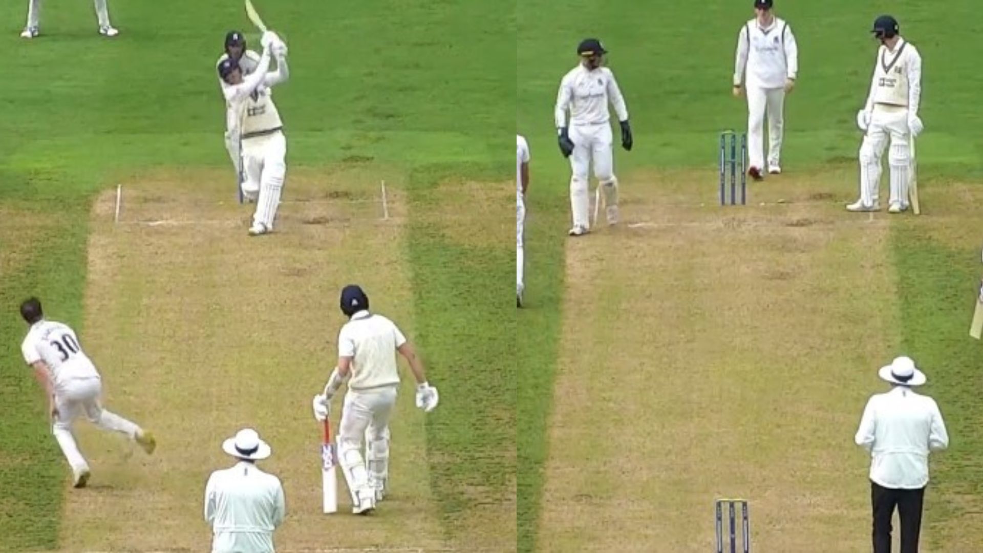 बेहद अजीब तरीके से आउट हुआ अंग्रेज बल्लेबाज, गगनचुंबी छक्का लगाने के बावजूद भी वापस जाना पड़ा पवेलियन, VIDEO बेहद अजीब तरीके से आउट हुआ अंग्रेज बल्लेबाज, गगनचुंबी छक्का लगाने के बावजूद भी वापस जाना पड़ा पवेलियन, VIDEO