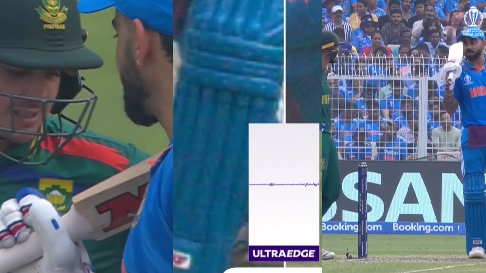 IND vs SA : साउथ अफ्रीका के DRS पर आउट नहीं हुए विराट तो क्विंटन डी कॉक को बल्ला दिखाते नजर आए कोहली , Video आया सामने IND vs SA : साउथ अफ्रीका के DRS पर आउट नहीं हुए विराट तो क्विंटन डी कॉक को बल्ला दिखाते नजर आए कोहली , Video आया सामने