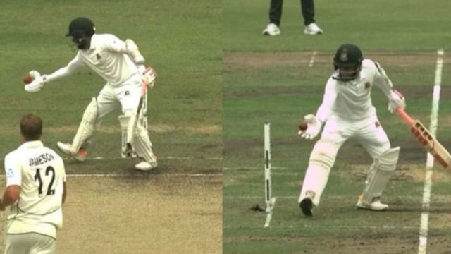 BAN vs NZ: 6 साल पहले आए नियम को बांग्लादेशी बल्लेबाज ने तोड़ा, न्यूजीलैंड के खिलाफ हाथ से रोकी गेंद, इस तरह आउट होने वाले बने पहले बल्लेबाज हैंडलिंग दी बॉल के चलते आउट हुए मुशफिकुर