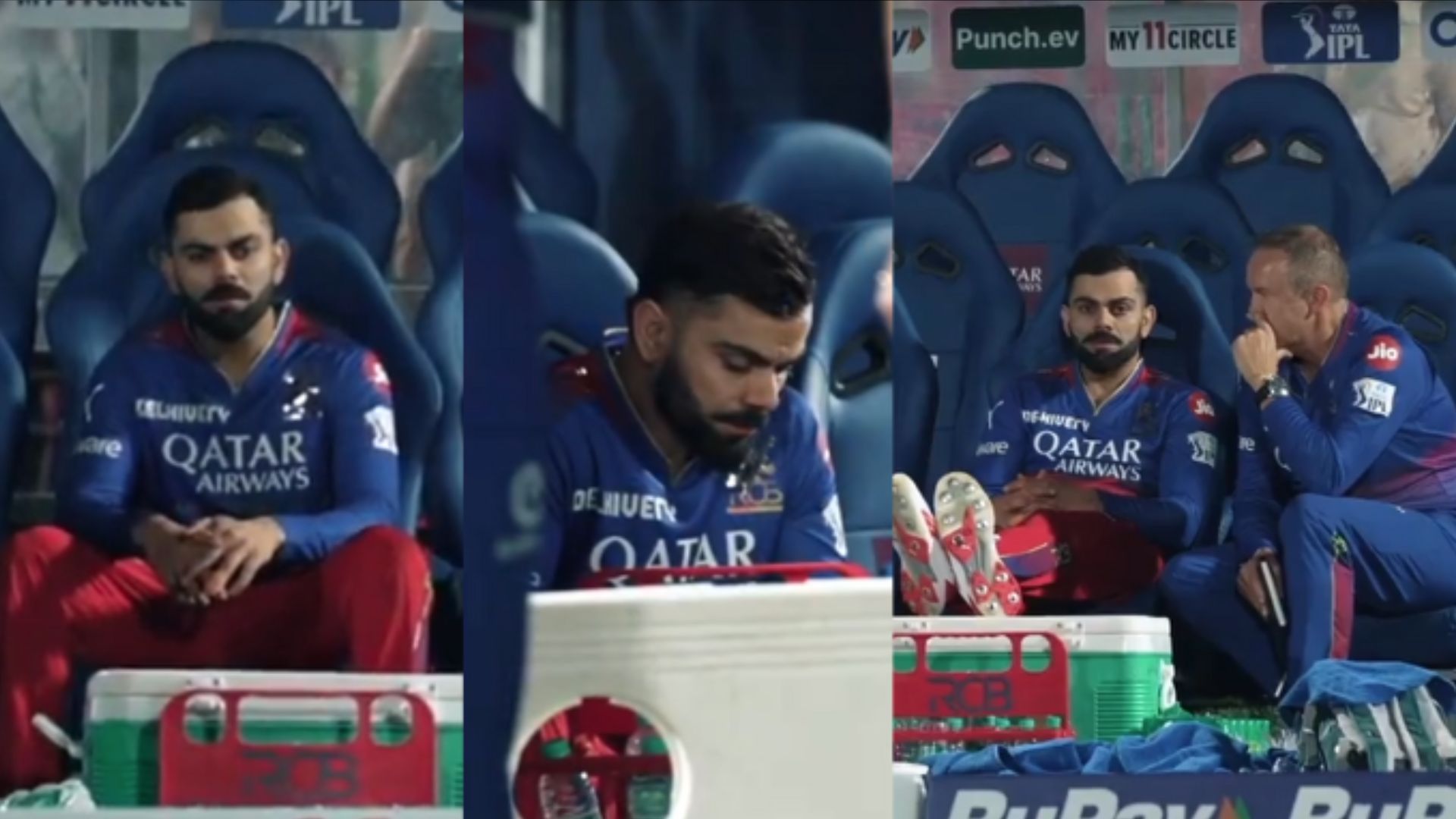 RCB की हार के बाद टूटे, बिखरे और डगआउट में काफी उदास नजर आए विराट कोहली, ड्रेसिंग रूम के सन्नाटे का Video हुआ वायरल 
