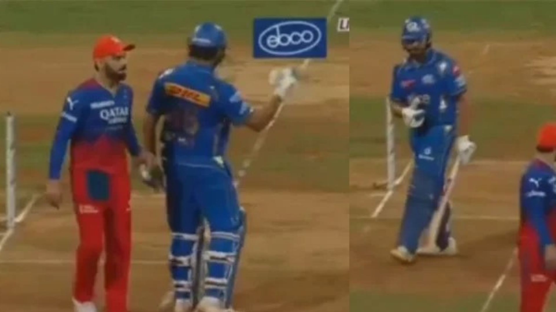 IPL 2024: विराट कोहली ने रोहित शर्मा के पेट पर मारा हाथ, बीच मैच में किया गया हिटमैन का इशारा हो गया वायरल, VIDEO
