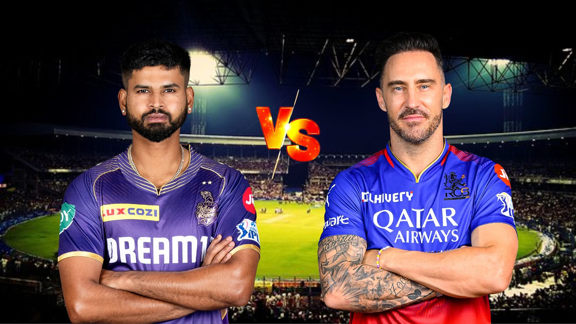 KKR vs RCB : आरसीबी ने जीता टॉस, कप्तान फाफ ने टीम में किए ये तीन बड़े बदलाव, जानें दोनों टीमों की Playing XI 