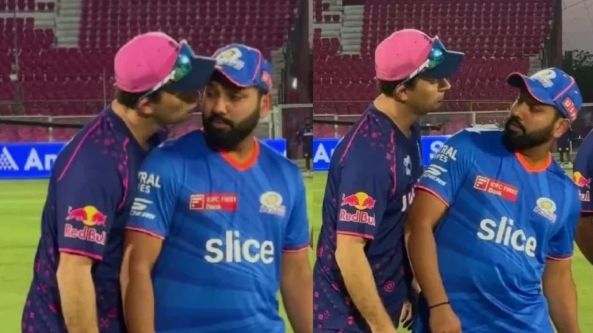 RR vs MI: रोहित शर्मा को राजस्थान के कोच ने बीच मैदान पर की चूमने की कोशिश, पास खड़े अश्विन बुरी तरह झेंपे, हिटमैन ने गुस्से में...VIDEO