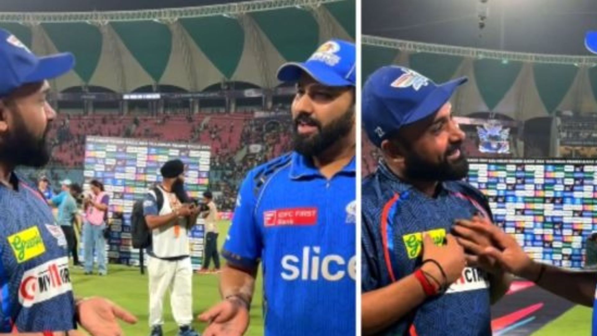 IPL 2024: क्या 40 यार? हम नैपी में थे जब तुम्हारा डेब्यू हुआ था, रोहित शर्मा ने लखनऊ के गेंदबाज को किया ट्रोल, VIDEO