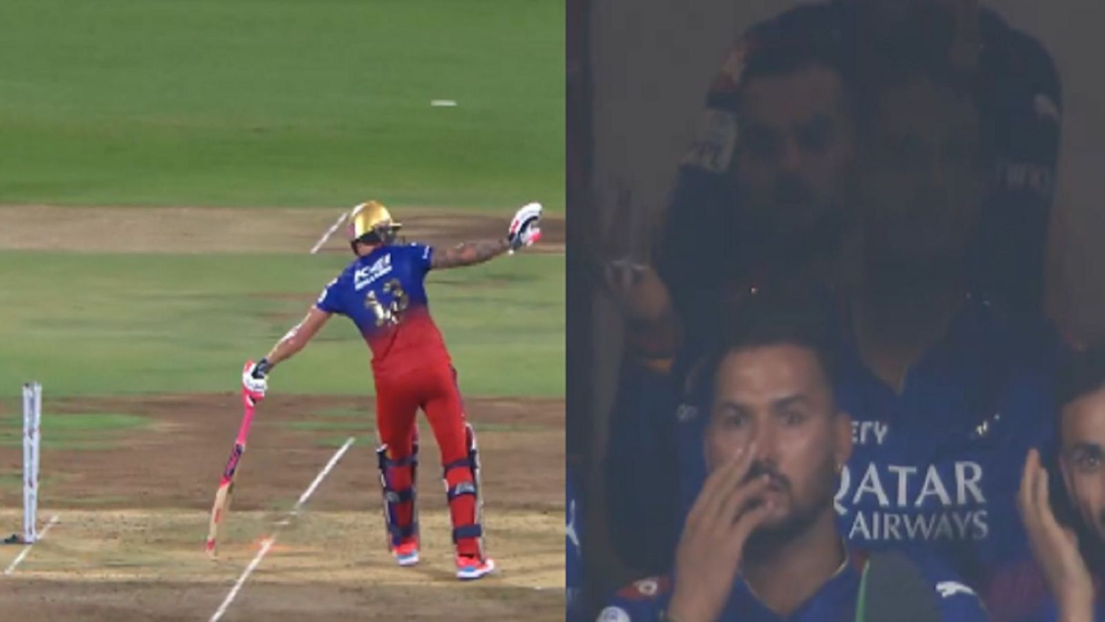 Faf du Plessis run-out: फाफ डु प्लेसी को भी नहीं हुआ यकीन, विराट कोहली भी रह गए हैरान, RCB के कप्तान के रन आउट पर बवाल, Video Faf du Plessis run-out: फाफ डु प्लेसी को भी नहीं हुआ यकीन, विराट कोहली भी रह गए हैरान, RCB के कप्तान के रन आउट पर बवाल, Video