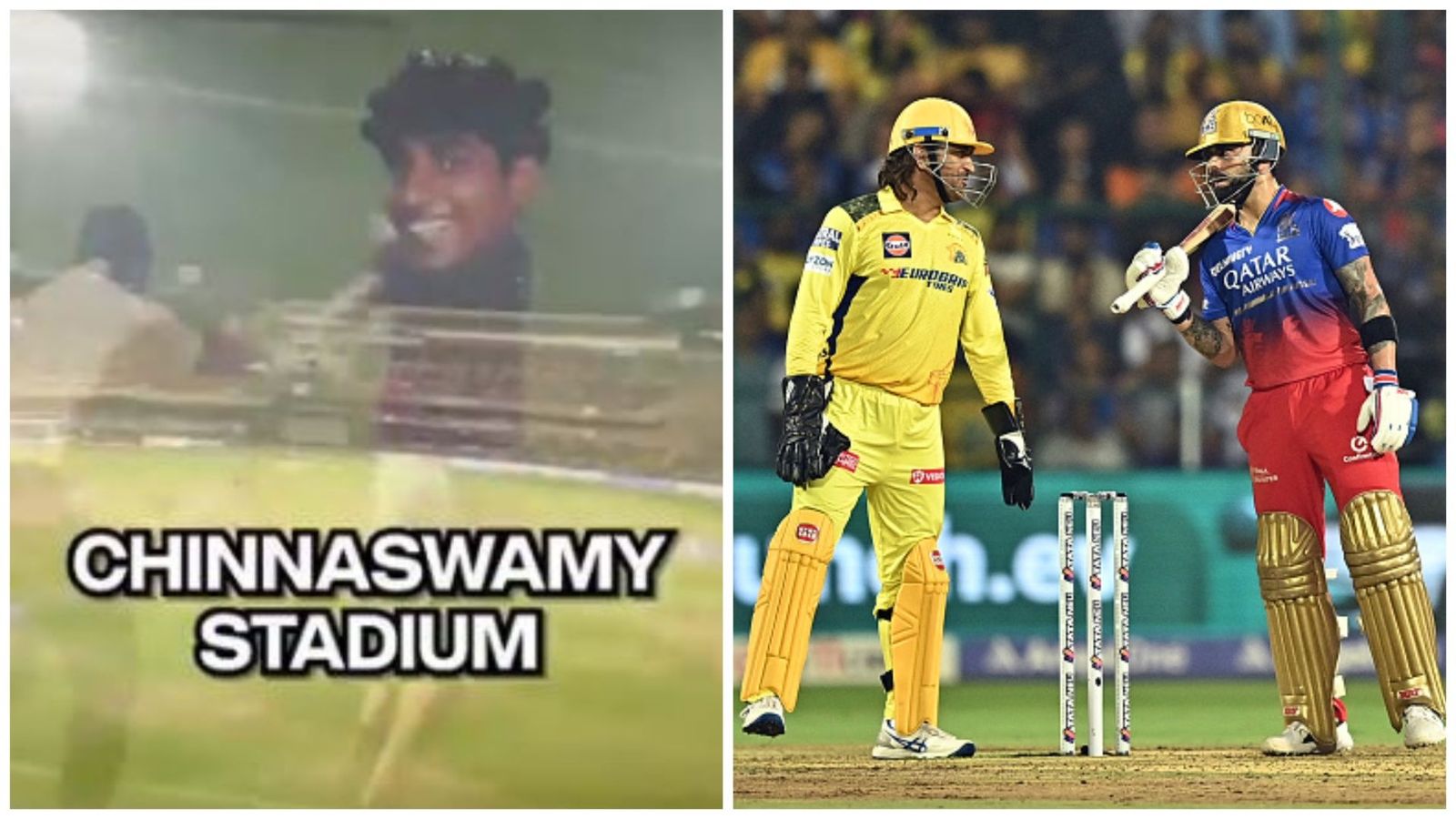 RCB vs CSK: विराट- धोनी की टक्कर में होने वाला बड़ा कांड, VIDEO में मिली थी धमकी, पुलिस ने दिखाई तेजी, शख्स हुआ गिरफ्तार RCB vs CSK: विराट- धोनी की टक्कर में होने वाला बड़ा कांड, VIDEO में मिली थी धमकी, पुलिस ने दिखाई तेजी, शख्स हुआ गिरफ्तार