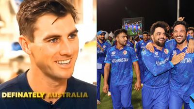 अफगानिस्तान के क्रिकेटर ने जीत के बाद की पैट कमिंस की बेइज्जती, 'टॉप 4 में ऑस्ट्रेलिया पक्का' बयान पर किया ट्रोल इंटरव्यू के दौरान पैट कमिंस, जश्न मनाते राशिद खान और गुलबदीन नईब