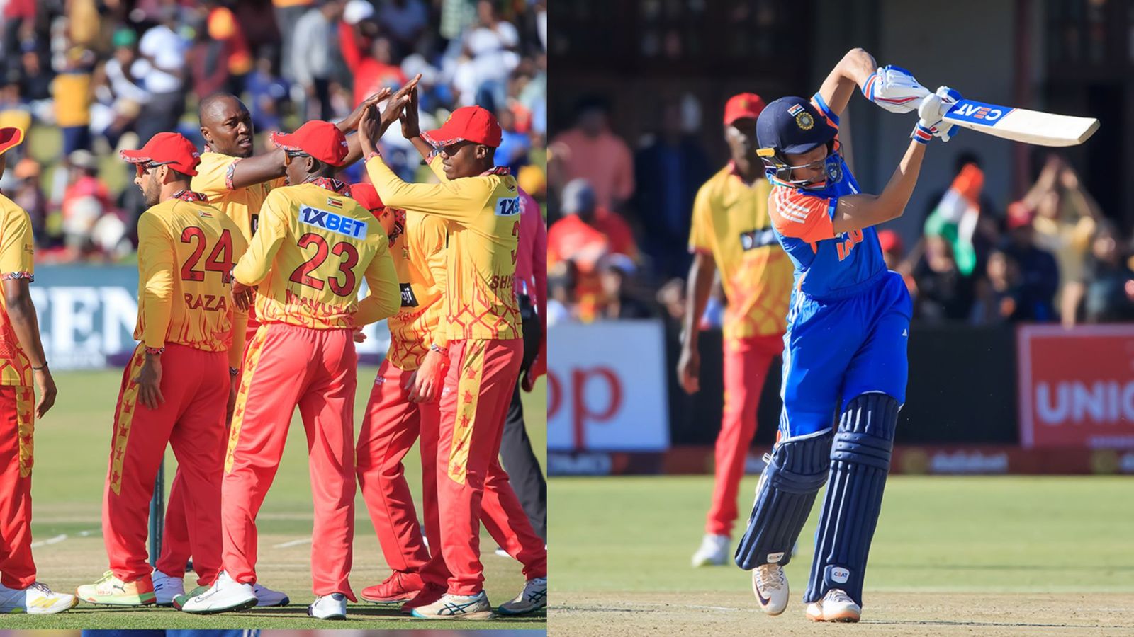 IND vs ZIM, T20I : वर्ल्ड चैंपियन भारत की जिम्बाब्वे से शर्मनाक हार, 116 रन के लक्ष्य में यंग टीम इंडिया ने घुटने टेके, 13 रन से मिली मात IND vs ZIM, T20I : वर्ल्ड चैंपियन भारत की जिम्बाब्वे से शर्मनाक हार, 116 रन के लक्ष्य में यंग टीम इंडिया ने घुटने टेके, 13 रन से मिली मात