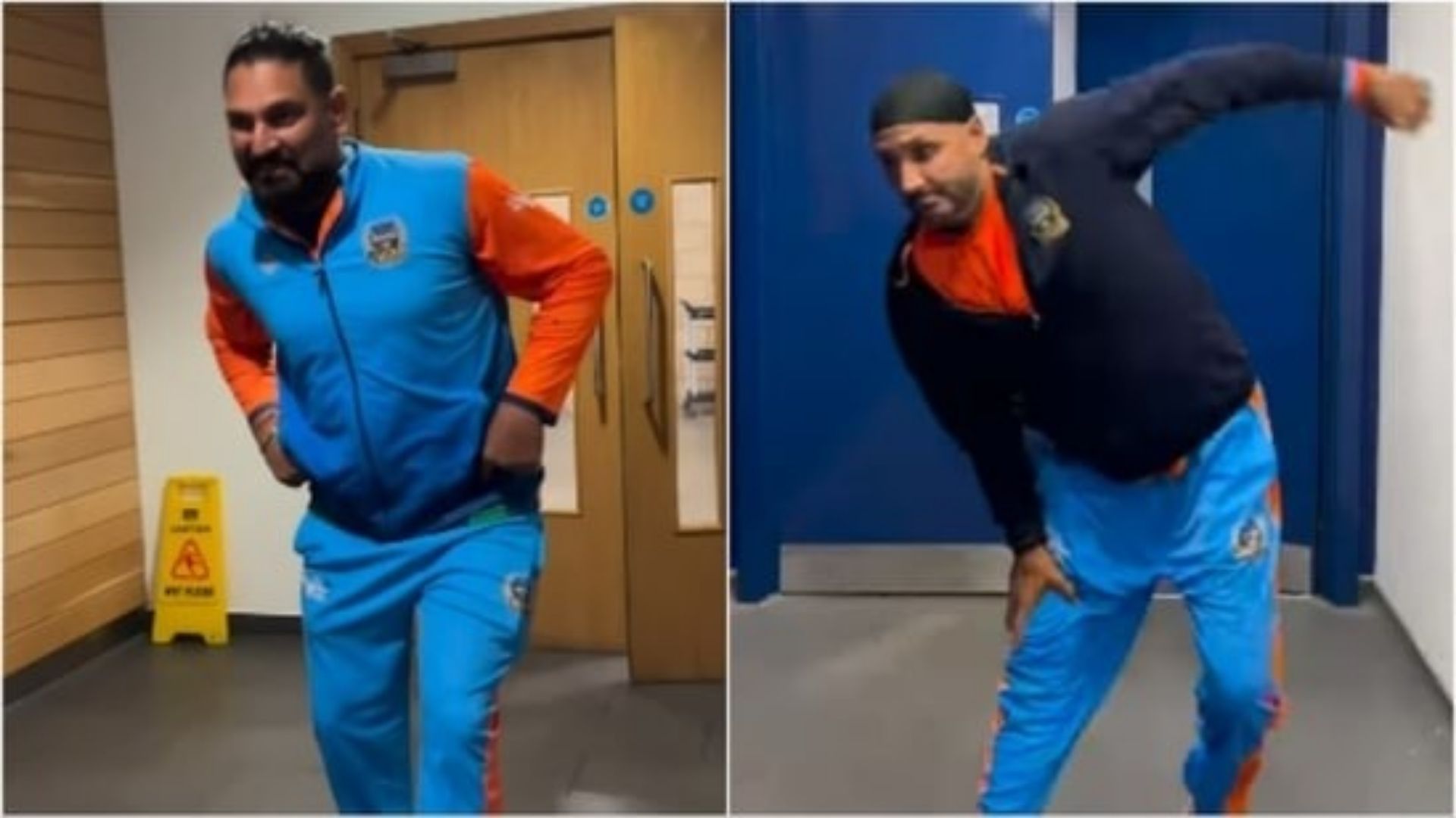 डांस करते युवराज सिंह और हरभजन सिंह