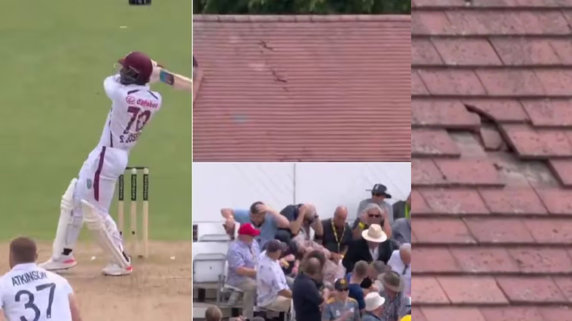 ENG vs WI : वेस्टइंडीज के बल्लेबाज ने जड़ा ऐसा छक्का कि स्टैंड की टूटी छत, फैंस के सिर पर गिरे टाइल्स, देखें Video 